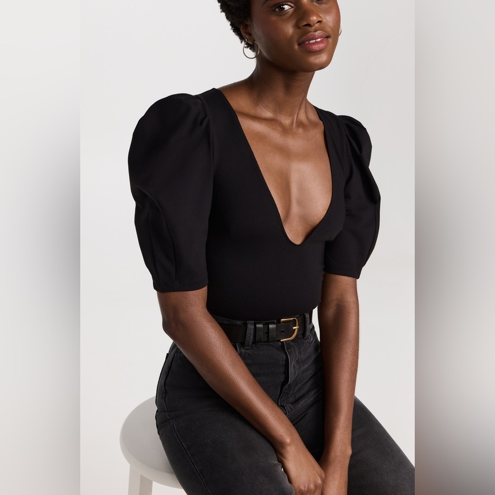 Free people va va voop Black Puff Sleeve bodysuit - Picture 7 of 7